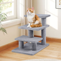 2-in-1 Cat Tree Tower Pet Steps with 3 Large Platforms and Sisal Scratching Post