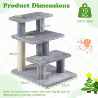 2-in-1 Cat Tree Tower Pet Steps with 3 Large Platforms and Sisal Scratching Post