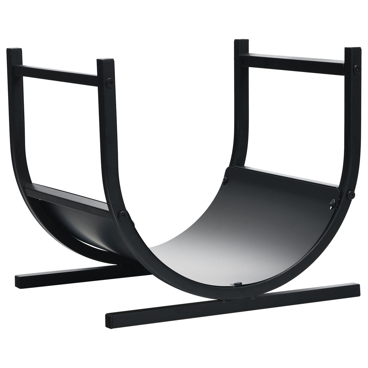 U-Shaped Firewood Rack with Handles for Fireplace Log Storage
