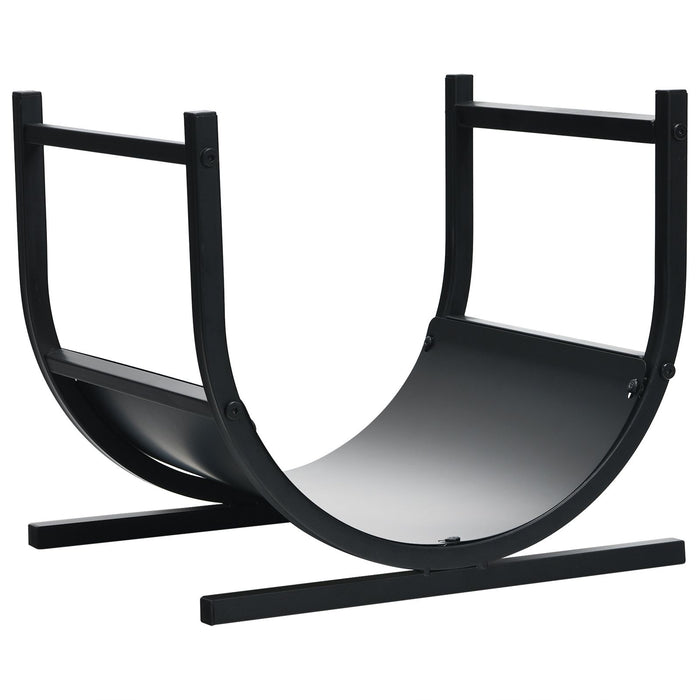 U-Shaped Firewood Rack with Handles for Fireplace Log Storage