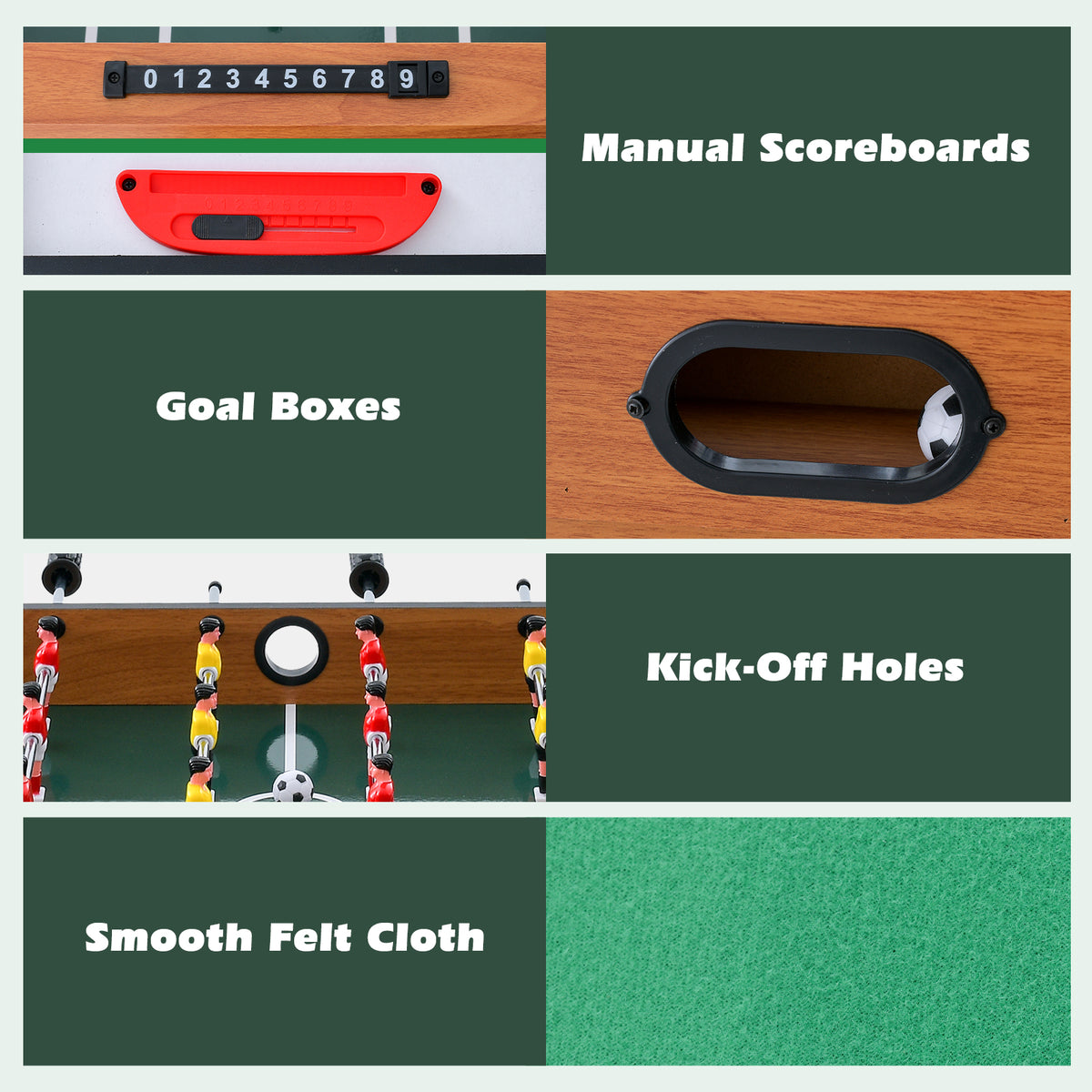 4 in 1 Combo Game Table Set, Foosball Table w/ Billiards