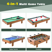 4 in 1 Combo Game Table Set, Foosball Table w/ Billiards