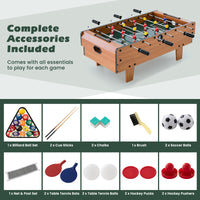 4 in 1 Combo Game Table Set, Foosball Table w/ Billiards
