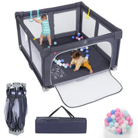 127cm x 127cm Large Baby Playpen with Zipper Gate