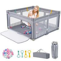 127cm x 127cm Large Baby Playpen with Zipper Gate