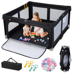150cm x 150cm Large Baby Playpen with Zipper Gate