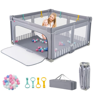 150cm x 150cm Large Baby Playpen with Zipper Gate