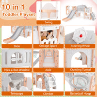 10 in 1 Toddler Swing and Slide Set
