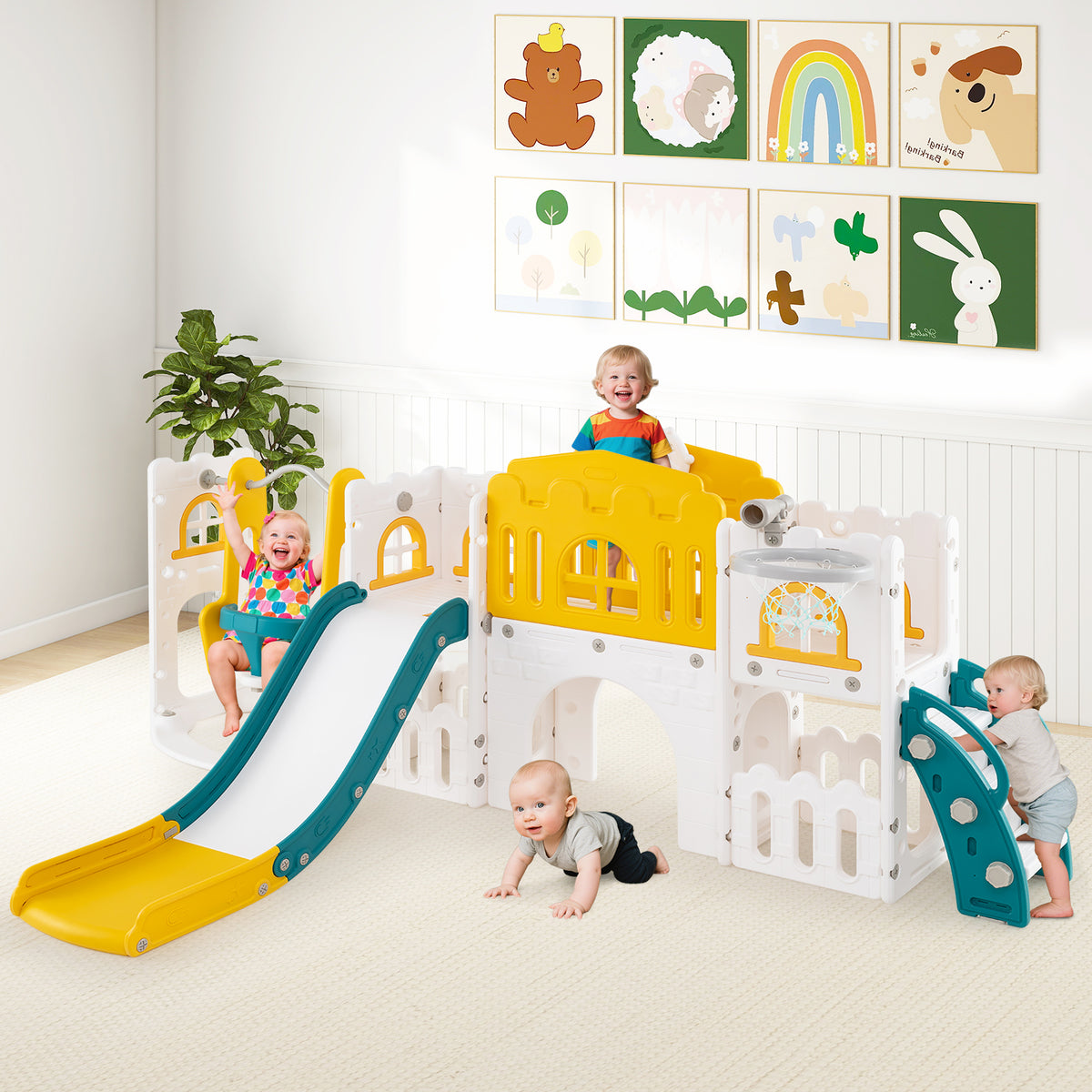10 in 1 Toddler Swing and Slide Set