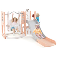 7 in 1 L-shaped Toddler Swing and Slide Set