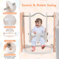 7 in 1 L-shaped Toddler Swing and Slide Set