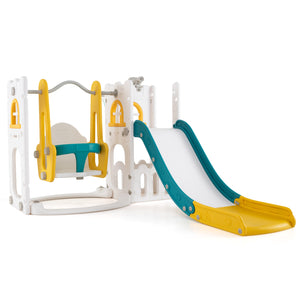 7 in 1 L-shaped Toddler Swing and Slide Set