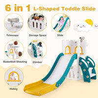 6 in 1 L-shaped Toddle Slide for Toddlers Age 1-3