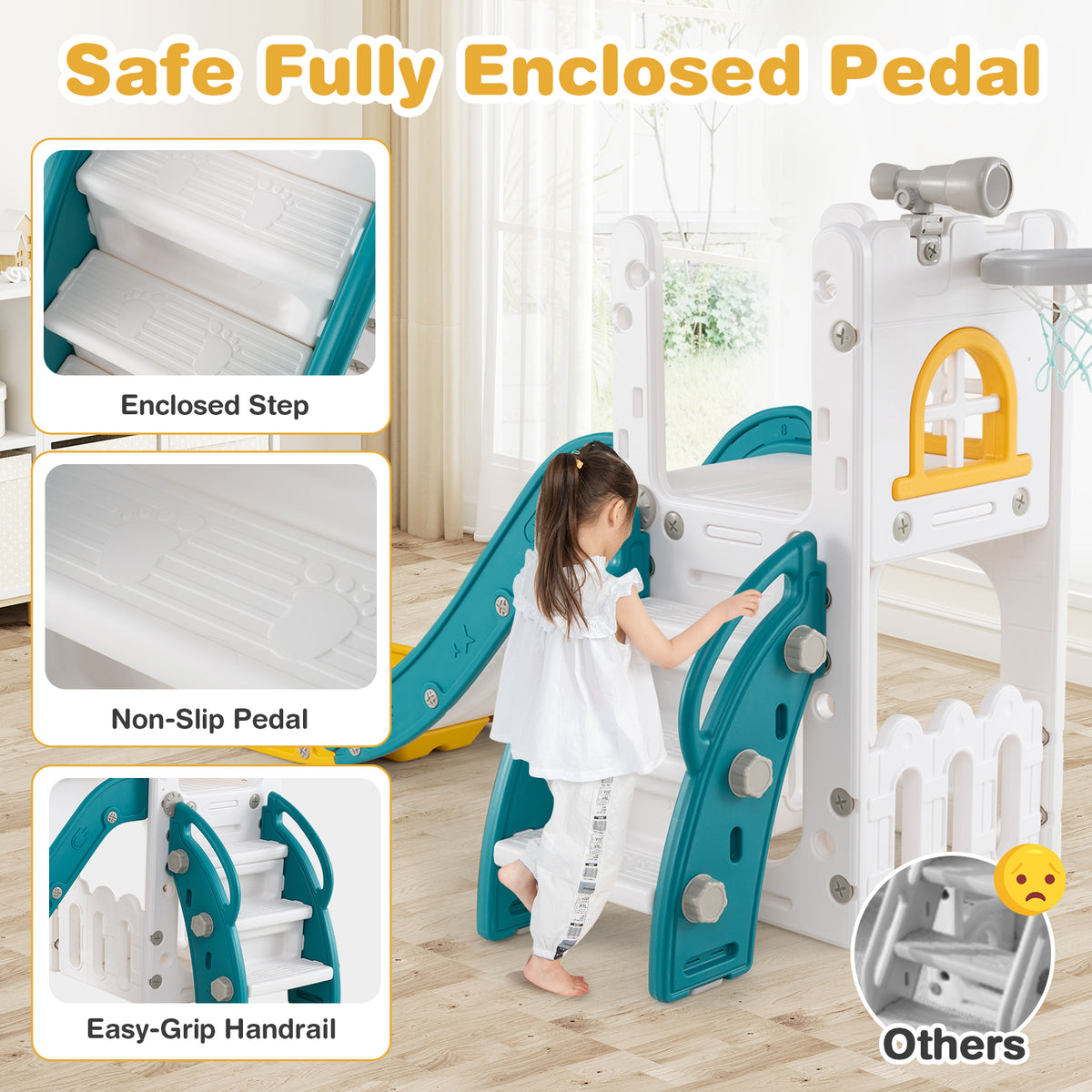 6 in 1 L-shaped Toddle Slide for Toddlers Age 1-3