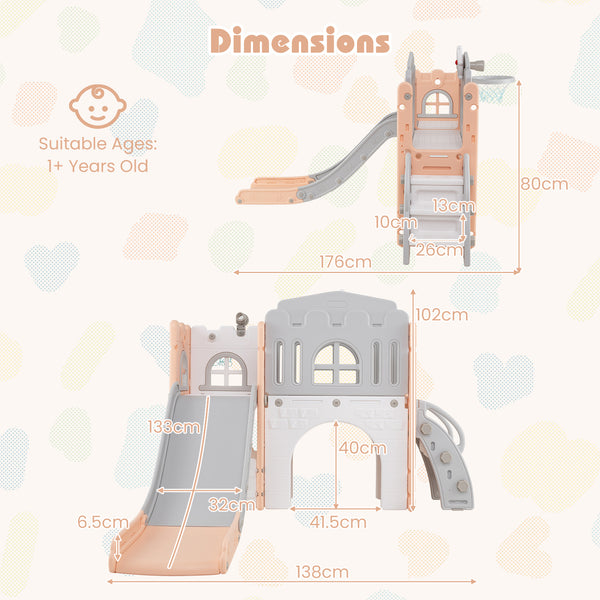 9 in 1 Toddler Slide, L Shaped Kids Slide and Climber Playset