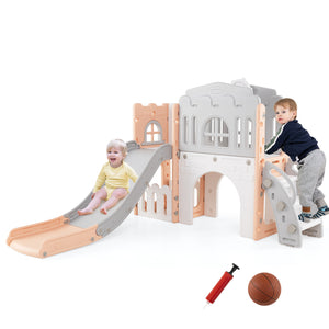 9 in 1 Toddler Slide, L Shaped Kids Slide and Climber Playset