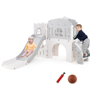 9 in 1 Toddler Slide, L Shaped Kids Slide and Climber Playset