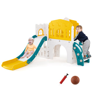 9 in 1 Toddler Slide, L Shaped Kids Slide and Climber Playset