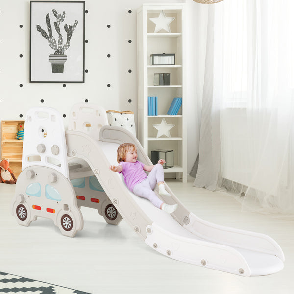 5 in 1 Convertible Toddler Slide Set, Kids Art Easel with Stool