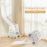 5 in 1 Convertible Toddler Slide Set, Kids Art Easel with Stool