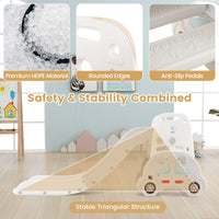 5 in 1 Convertible Toddler Slide Set, Kids Art Easel with Stool