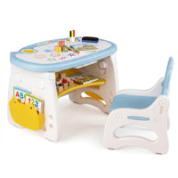 Height Adjustable Children Activity Table w/Graffiti Desktop, Storage, Markers & Eraser, Toddler Furniture Set