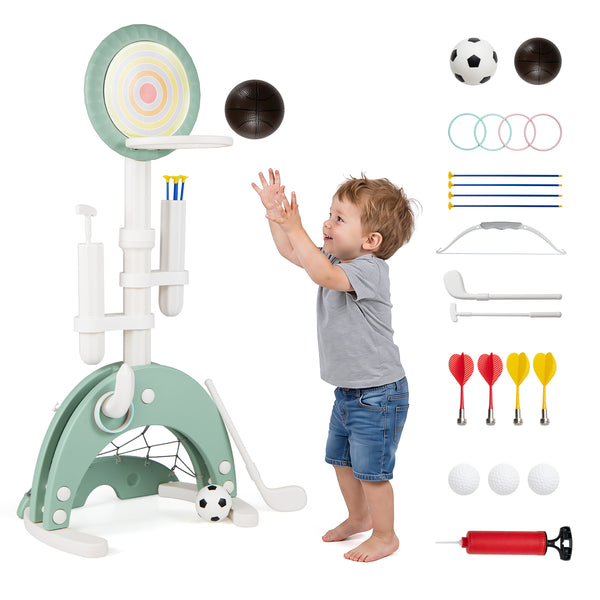 6-in-1 Toddler Basketball Hoop with 8 Adjustable Height