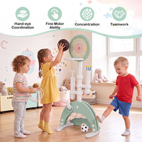 6-in-1 Toddler Basketball Hoop with 8 Adjustable Height