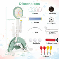 6-in-1 Toddler Basketball Hoop with 8 Adjustable Height
