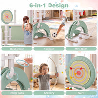 6-in-1 Toddler Basketball Hoop with 8 Adjustable Height