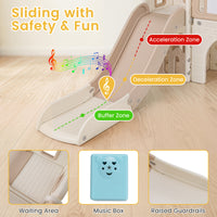 Kids Slide Playset with Basketball Hoop and Music Box for Toddlers