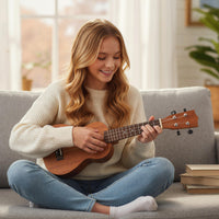 Soprano Mahogany Wooden Ukelele Set with Gig Bag and Adjustable Strap