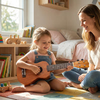 Soprano Mahogany Wooden Ukelele Set with Gig Bag and Adjustable Strap