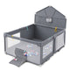 Foldable Baby Playpen, Large Play Yard Activity Center w/Basketball Hoop, Soccer Goal, Pull Rings & Ocean Balls for Infants