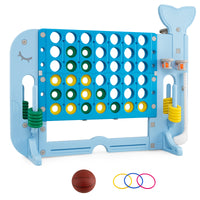 Giant 4-in-A Row w/Ring-toss, Basketball Hoop, Golf Club & Balls