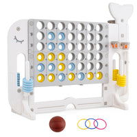 Giant 4-in-A Row w/Ring-toss, Basketball Hoop, Golf Club & Balls