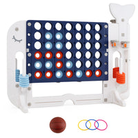 Giant 4-in-A Row w/Ring-toss, Basketball Hoop, Golf Club & Balls