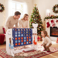 Giant 4-in-A Row w/Ring-toss, Basketball Hoop, Golf Club & Balls