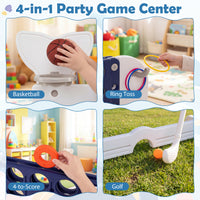 Giant 4-in-A Row w/Ring-toss, Basketball Hoop, Golf Club & Balls