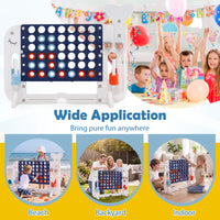 Giant 4-in-A Row w/Ring-toss, Basketball Hoop, Golf Club & Balls