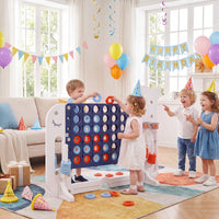 Giant 4-in-A Row w/Ring-toss, Basketball Hoop, Golf Club & Balls