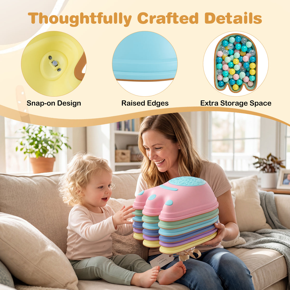 6 Pieces Stepping Stones for Kids with Cute Monster Theme
