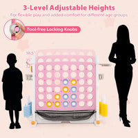 4 in a Row Connect Game w/ Mesh Net, Carrying Bag, Height Adjustable