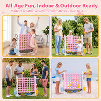 4 in a Row Connect Game w/ Mesh Net, Carrying Bag, Height Adjustable