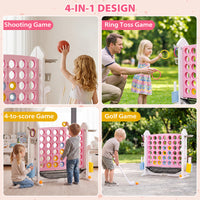 4 in a Row Connect Game w/ Mesh Net, Carrying Bag, Height Adjustable