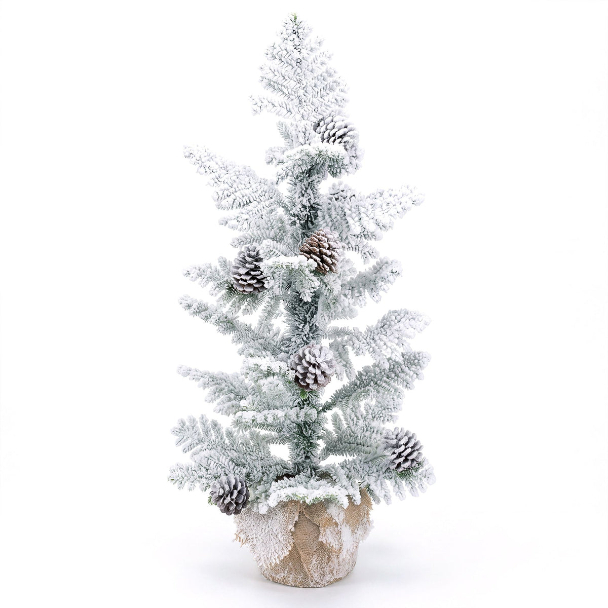 Unlit Holiday Decoration Tree with 25 Cypress Leaves and 7 Natural Pine Cones