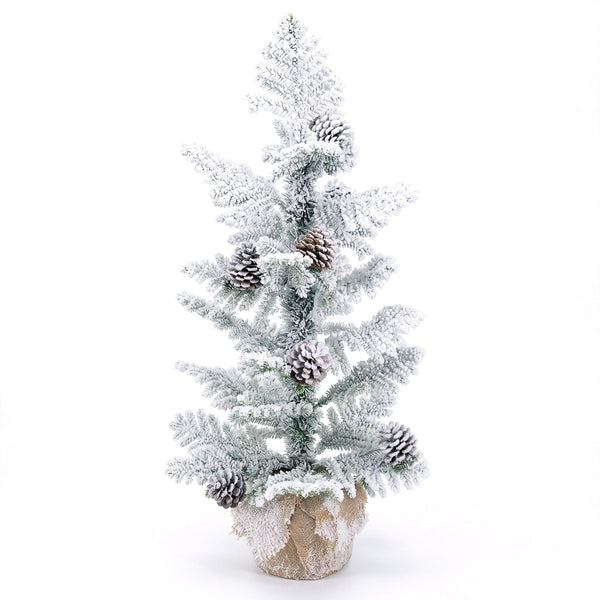 Unlit Holiday Decoration Tree with 25 Cypress Leaves and 7 Natural Pine Cones