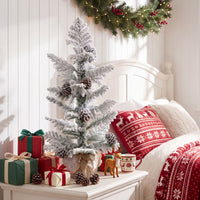 Unlit Holiday Decoration Tree with 25 Cypress Leaves and 7 Natural Pine Cones