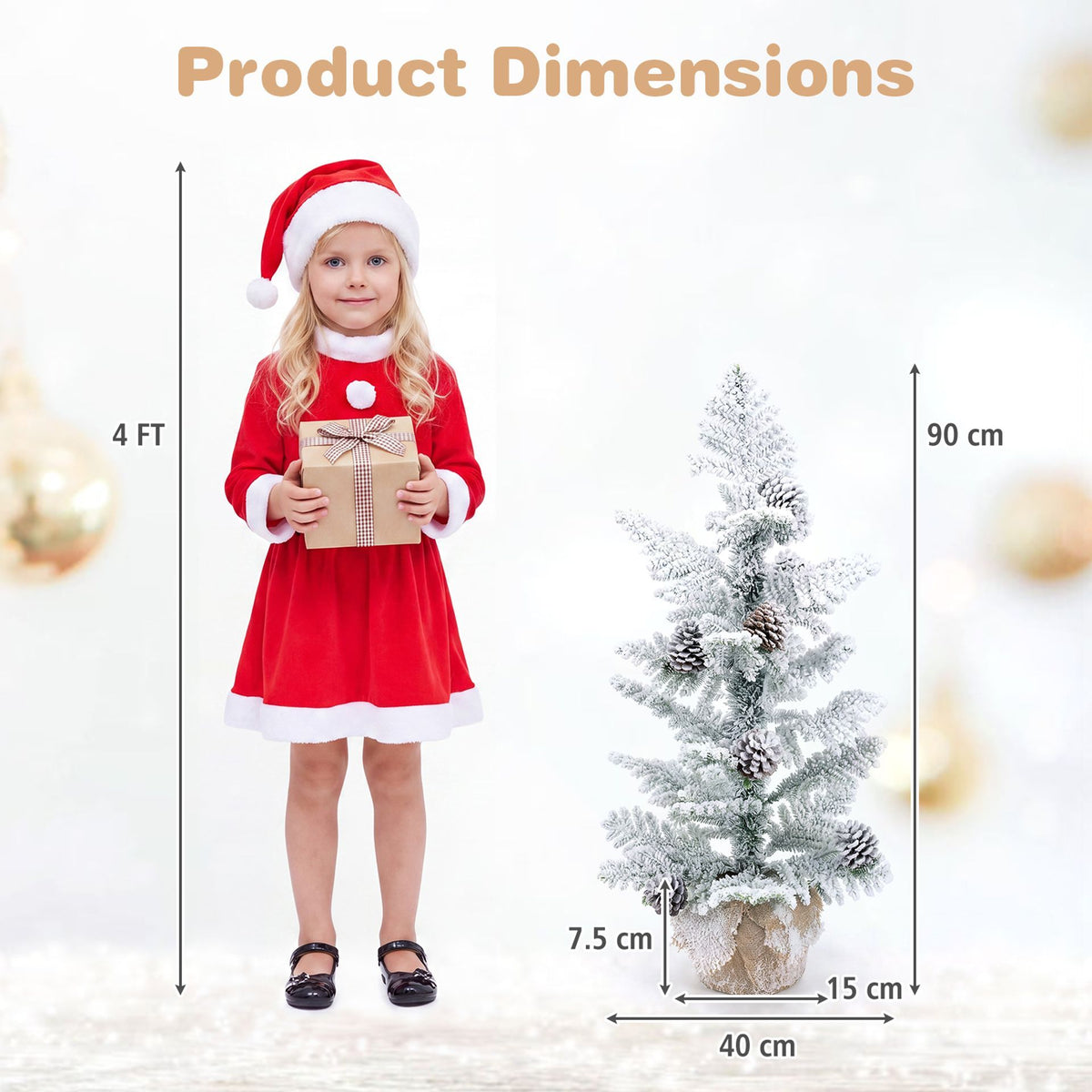 Unlit Holiday Decoration Tree with 25 Cypress Leaves and 7 Natural Pine Cones