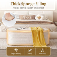 Upholstered Ottoman Bench with Corduroy Fabric and High-Density Sponge